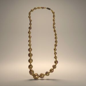 Whimsical Gold Foil Wedding Cake Style Vintage Necklace & Earrings